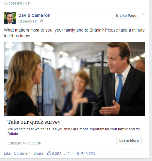 David Cameron talking to real person